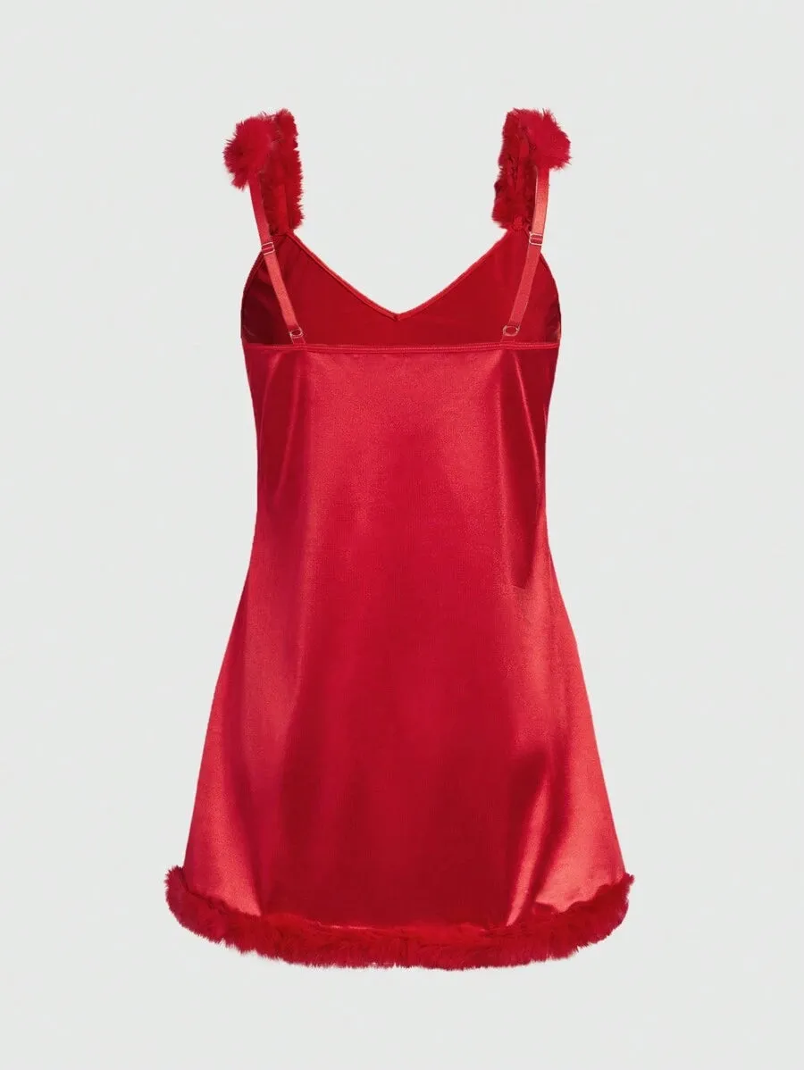 13548 1a-084 Vestido De Seda Con Borde Difuso Sexy 1 Pza