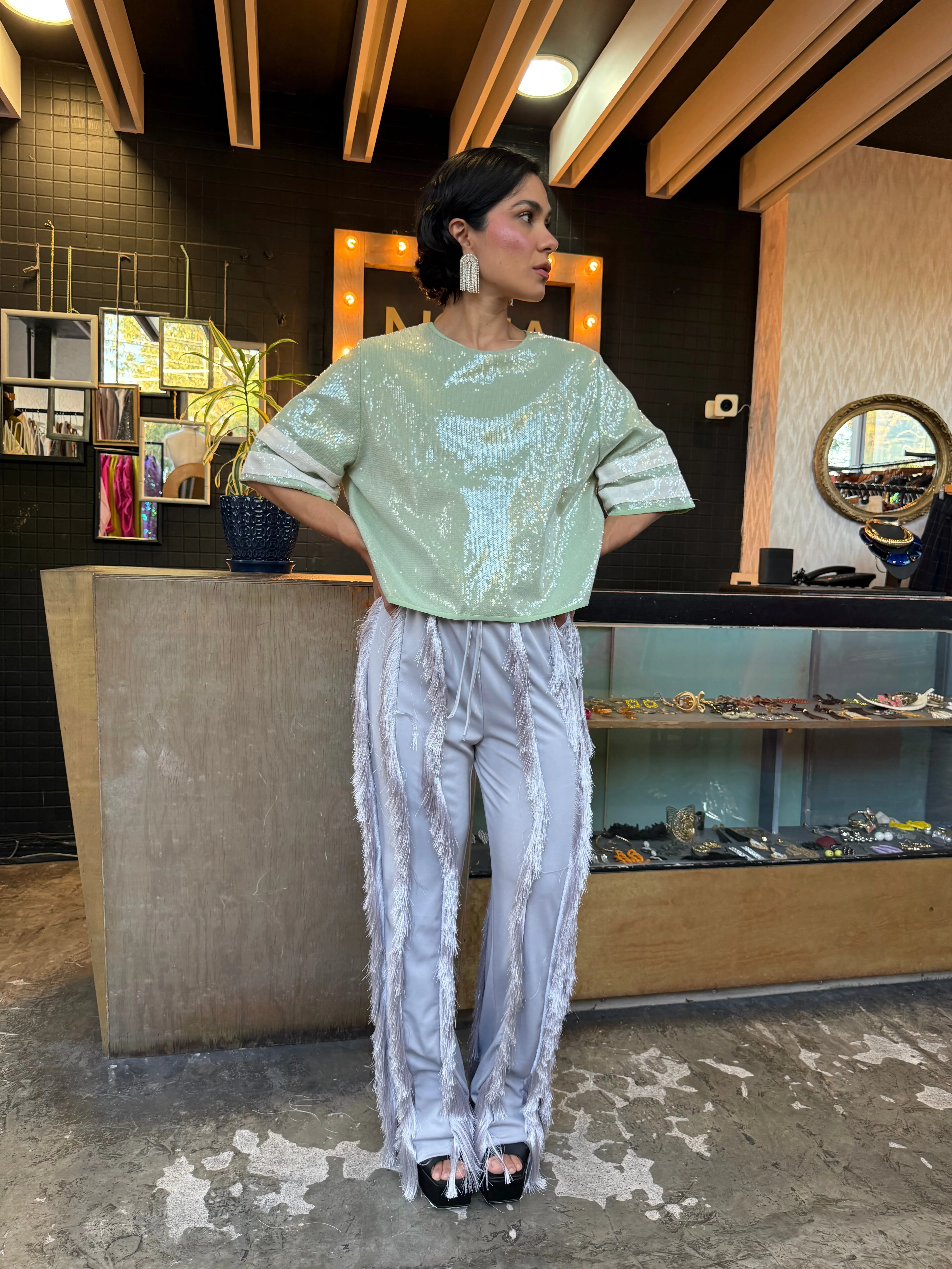Blusa lentejuela american tshirt