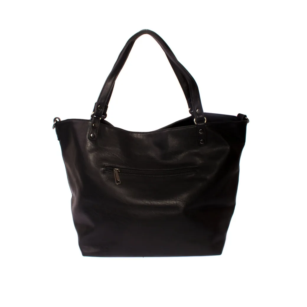 Cartera Flores Bordadas Negro