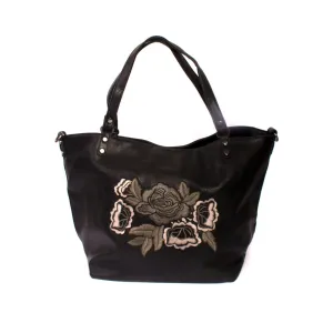 Cartera Flores Bordadas Negro