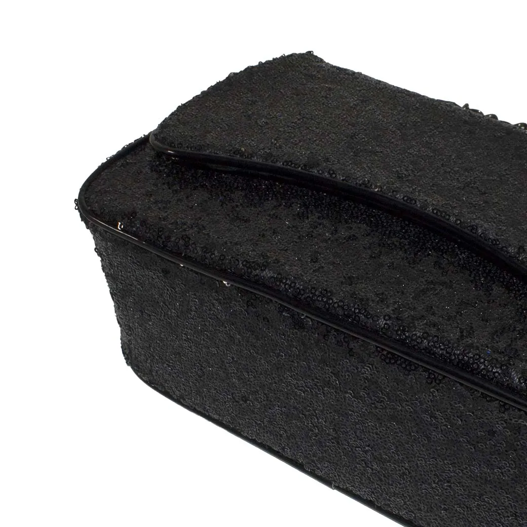 Cartera Mediana Lentejuelas Negro