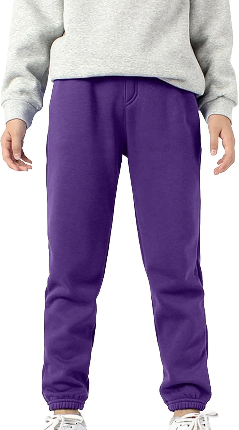 Kids Boys Cotton Active Sweatpants Solid Color Pull On Elastic Waist Lightweight Joggers Cool Sports Running Trousers
