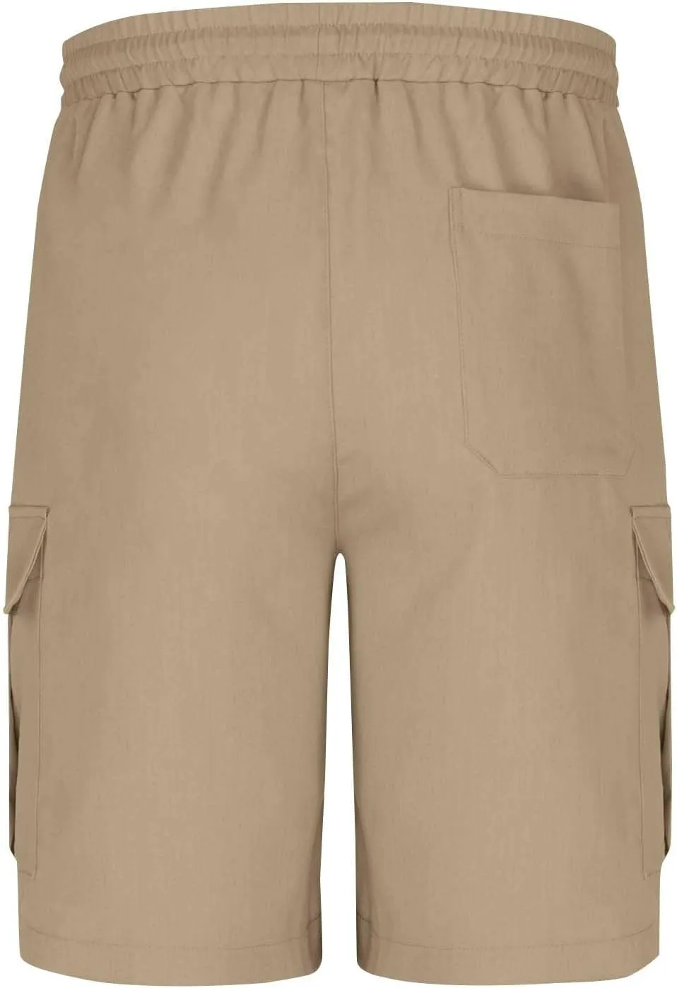 Mens Cargo Shorts Elastic Waist Running Hiking Bermuda Shorts Knee Length Casual Summer Clothes with Multiple Pockets