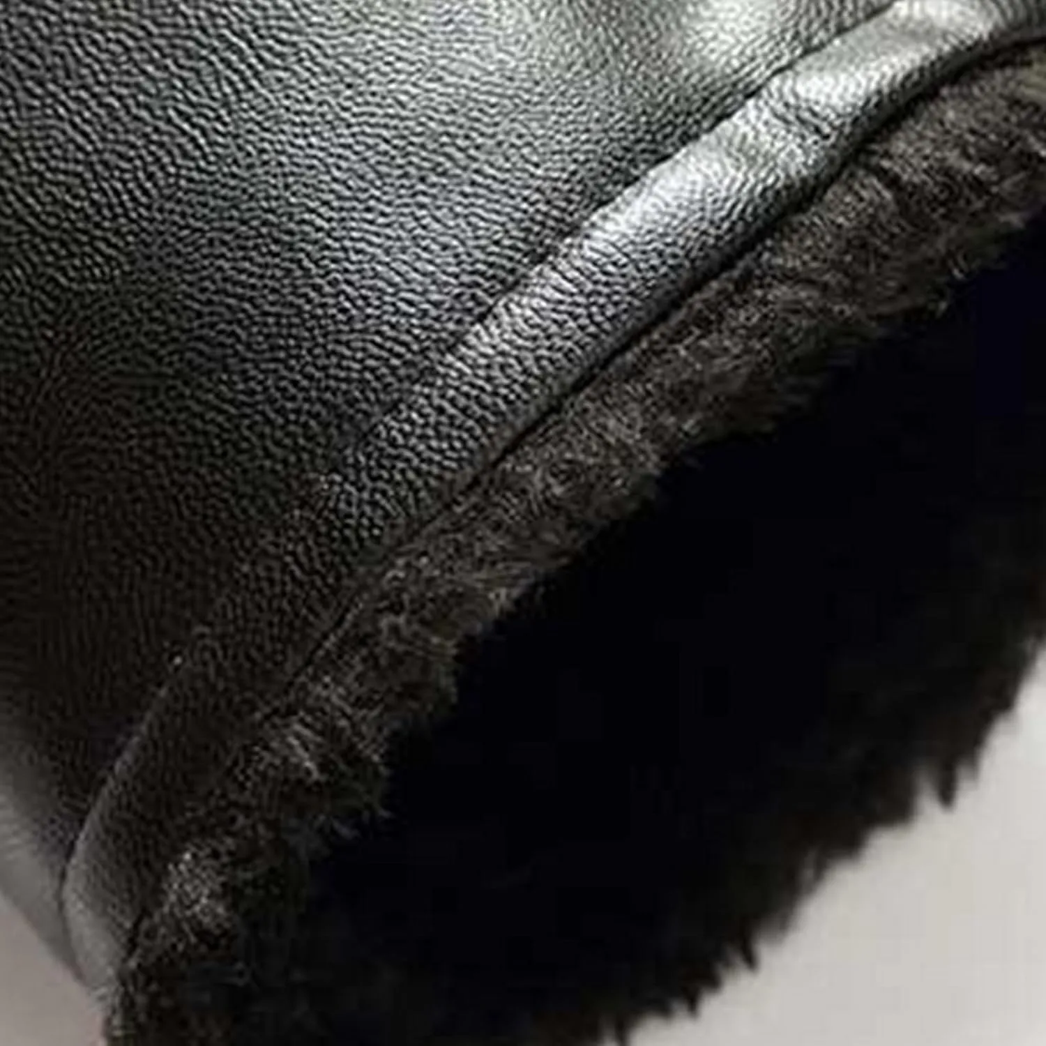 Men's Long Leather Jacket Fleece Lined Winter Motorcycle Biker Coats Thicken Warm Moto Riding Aviator Jackets
