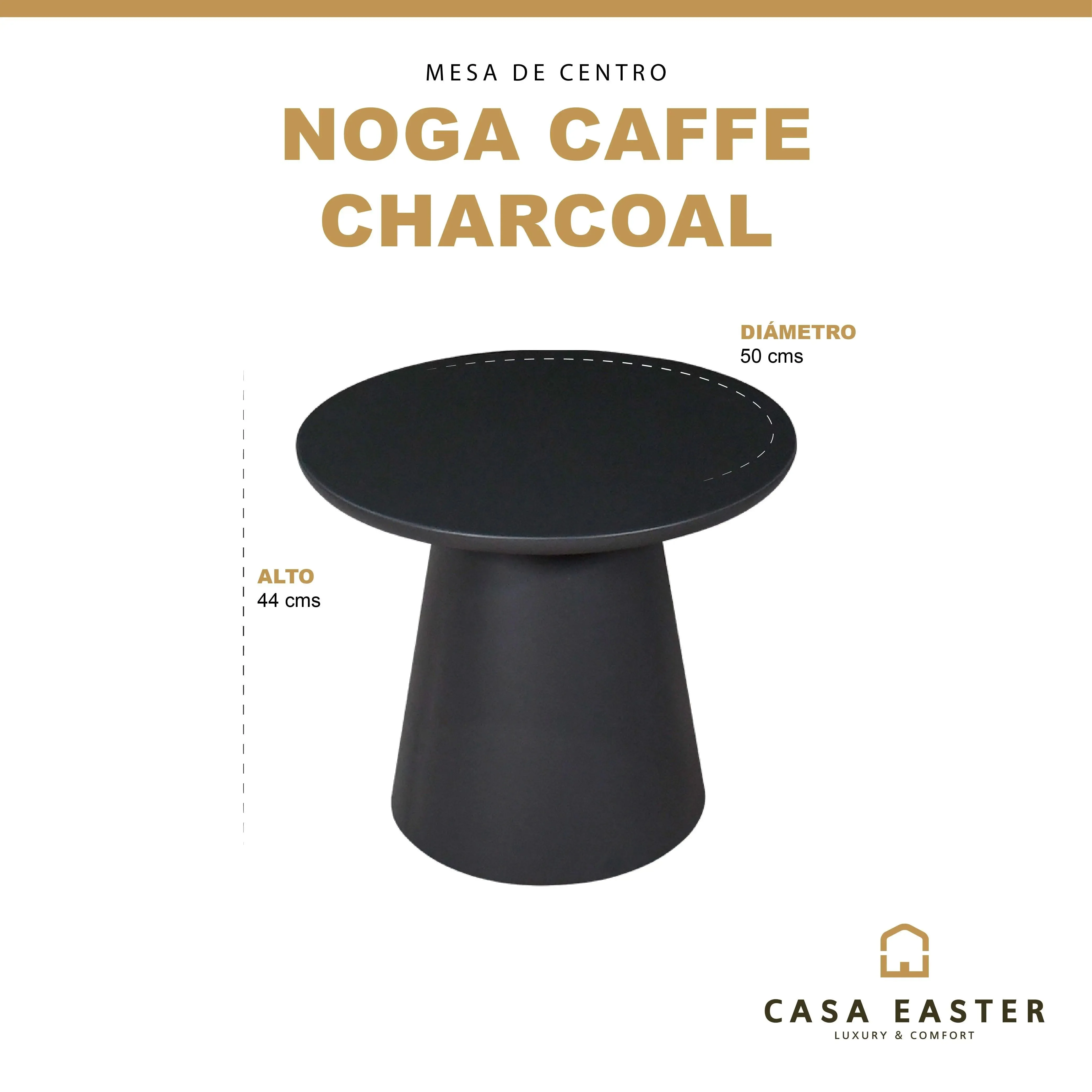 Mesa Bistro Noga Dia.50 cms, para Exterior e Interior de Aluminio Color Carbon - NG1