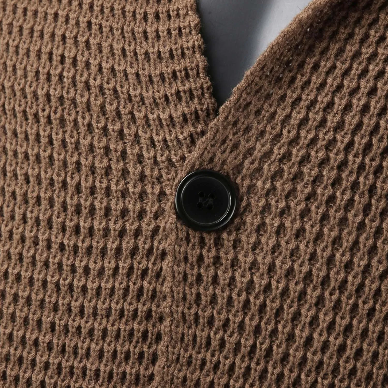 PeQAQ Mens Cardigan Sweater Cable Knit V Neck Button up Sweaters Winter Soft Warm Ribbed Cardigan Sweater Jacket with Pockets