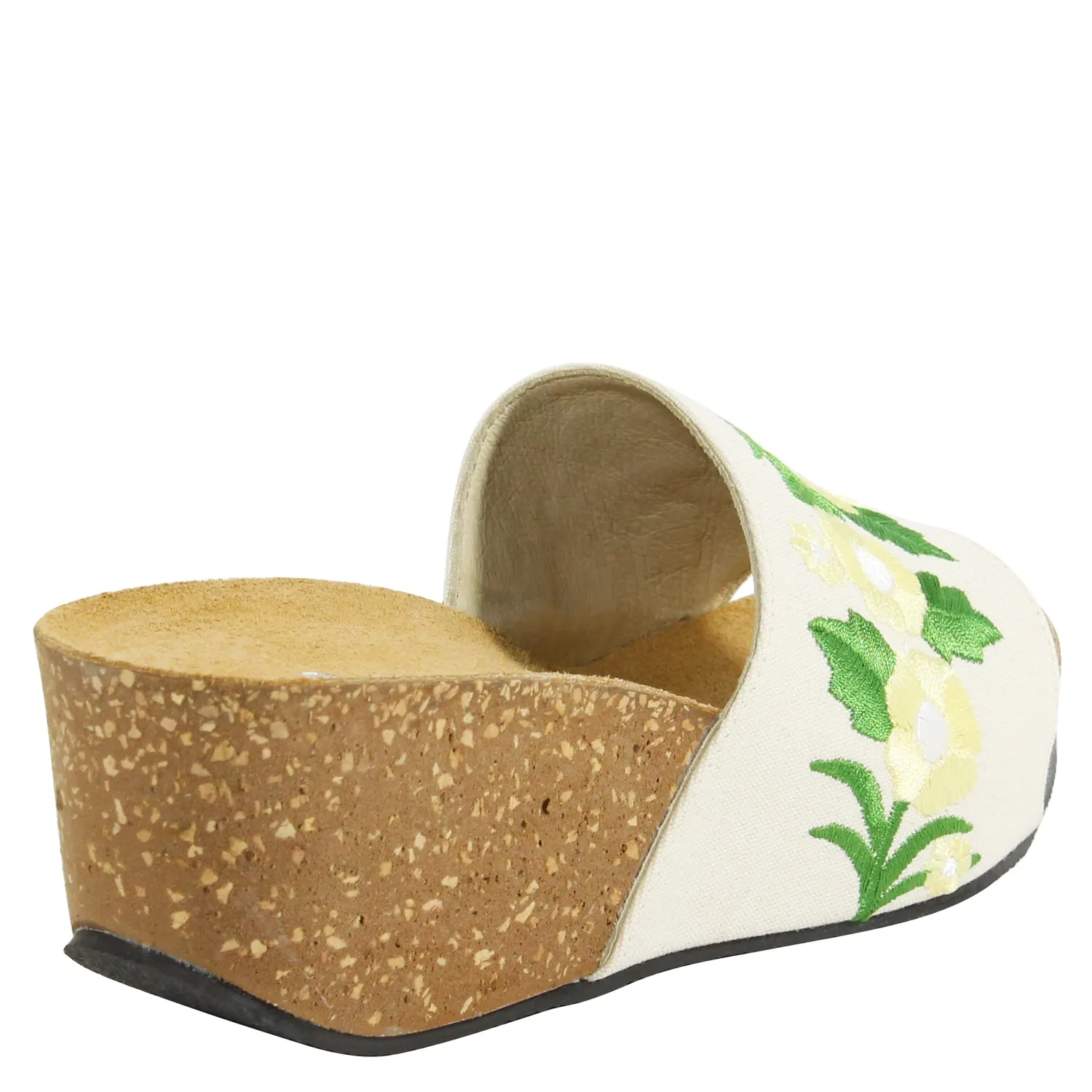 Sandalia Flores Bordadas Beige