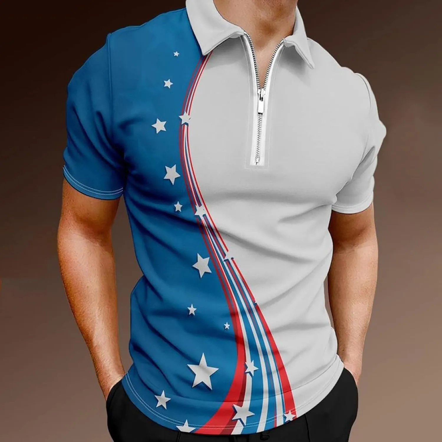 Short Sleeve Polo Shirts for Men Short Sleeve Polo Shirts for Men Sleeve Performance Patriotic Shirt Funny Shirt Men