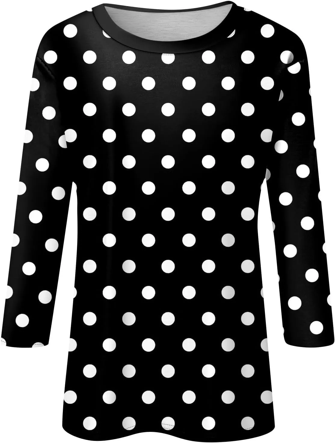 slqdgmryz 3/4 Sleeve Shirts for Women Spring Striped Crewneck Business Casual Tops Loose Three Quarter Length Work Blouses