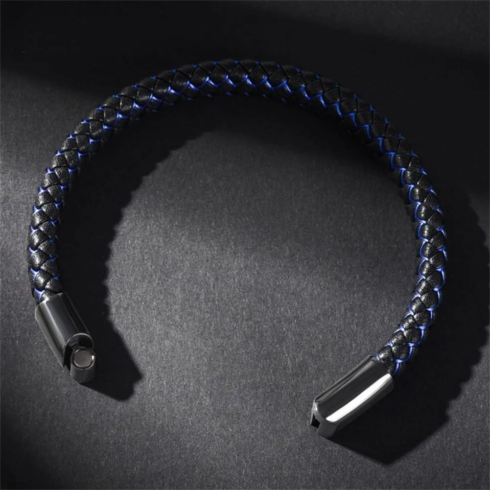 St. Jude Jesus Cross Bracelet Stainless Steel Cross Crucifix Cuff Bracelets San Judas Leather Wristband Pulsera De San Judas Tadeo Cuff Bangle Protection Amulet Jewelry Gift for Him