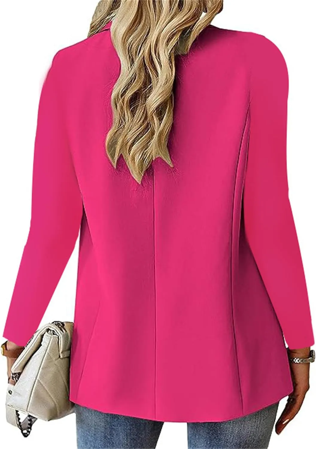 Summary Women's Minimalist Solid Button Lapel Collar Blazer Fashion One Button Business Casual Outfits for Women
