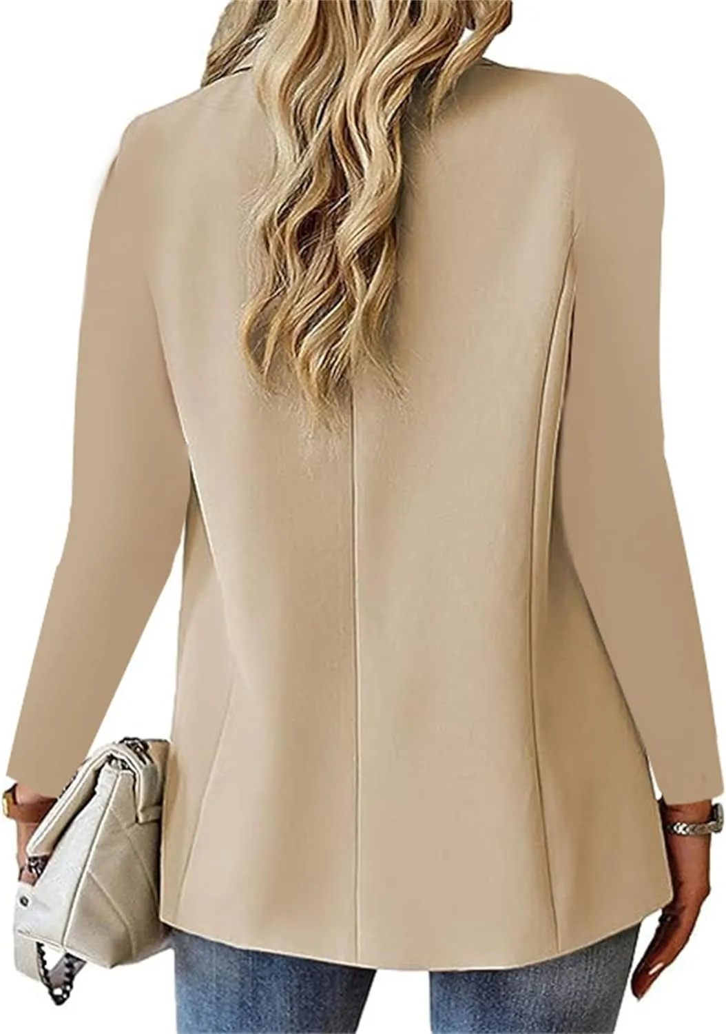 Summary Women's Minimalist Solid Button Lapel Collar Blazer Fashion One Button Business Casual Outfits for Women