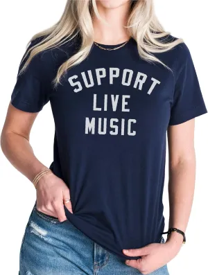 Support Live Music Shirt Support Local Music Concert Festival Local Bands T-Shirt Casual Women Shirts