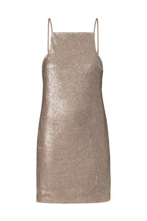 Vestido mini lentejuelas champagne