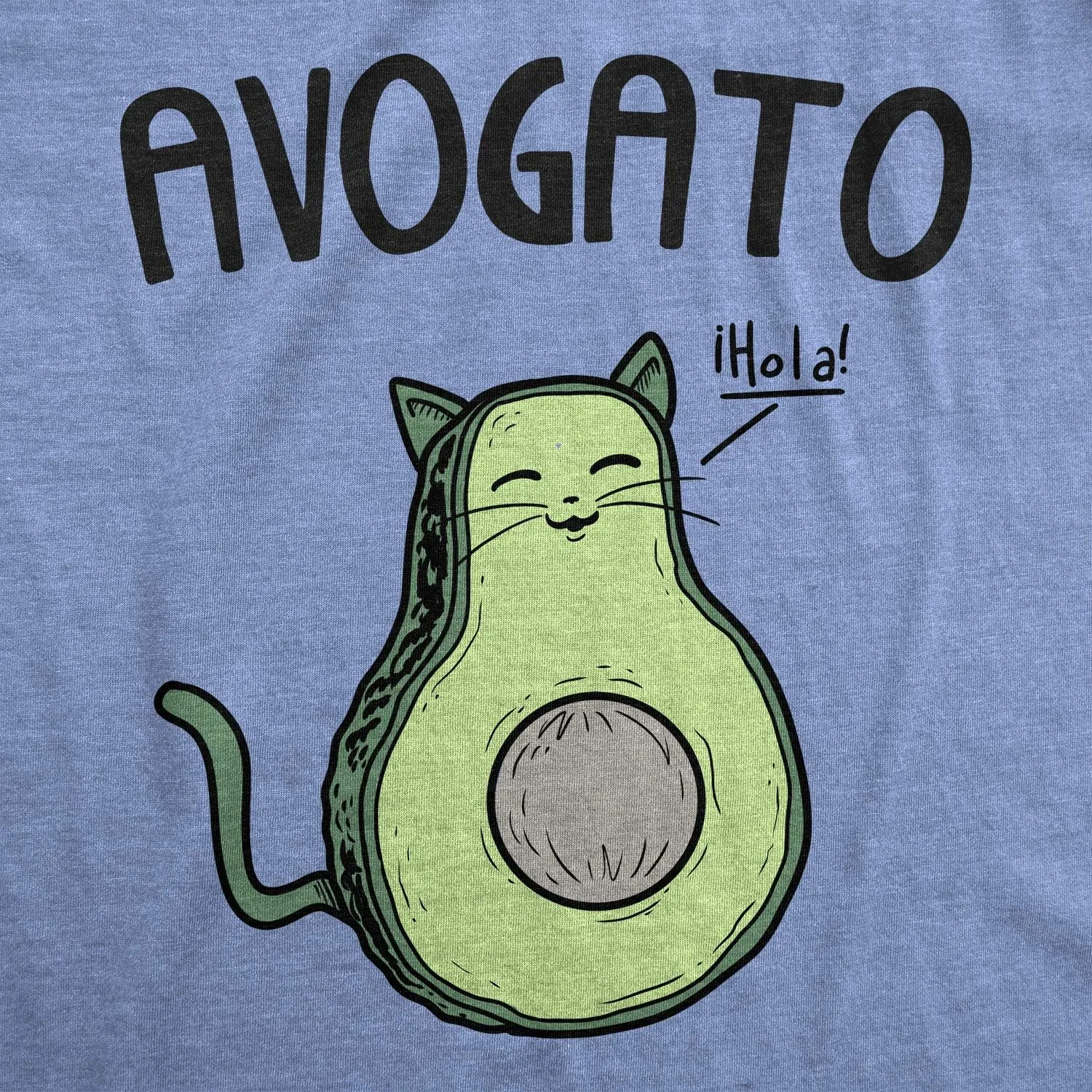 Womens Avogato Funny T Shirt Avocado Cat Cute Face Graphic Novelty Tee for Girls