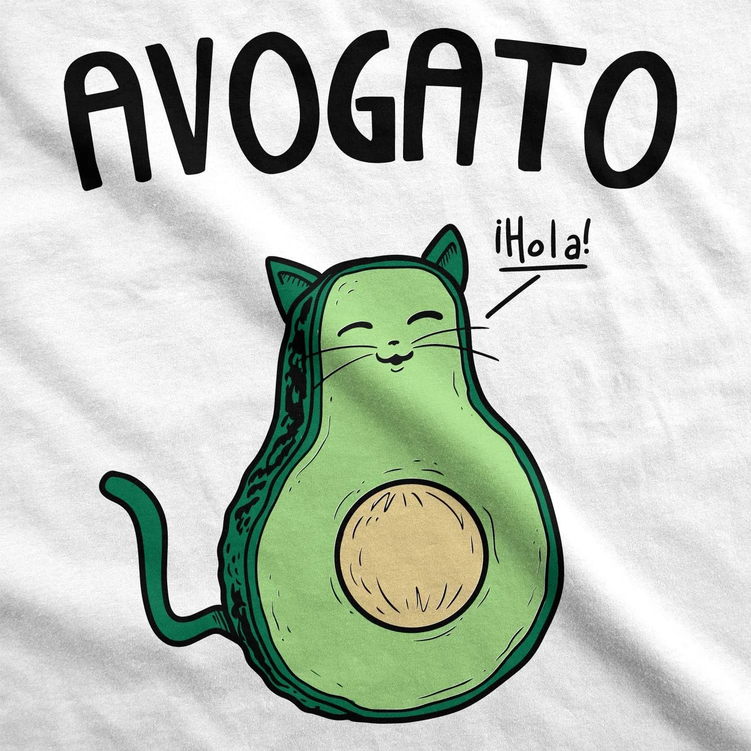 Womens Avogato Funny T Shirt Avocado Cat Cute Face Graphic Novelty Tee for Girls