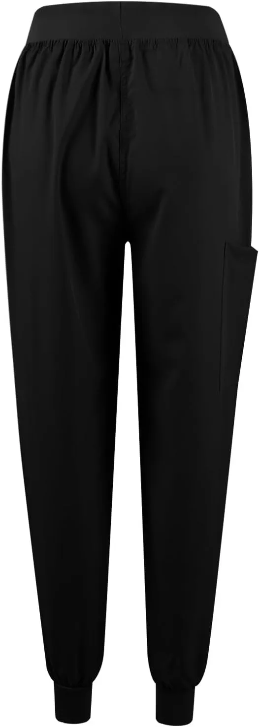 Women's V-Neck Stretch Fit Scrub Top & Jogger Scrubs Pants Multi Pocket Medical Nurse Uniforms Set