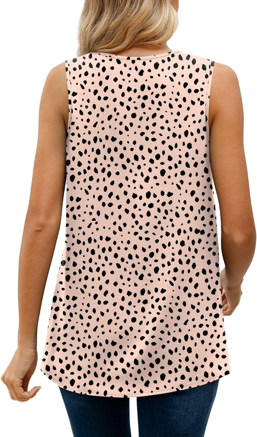 XIEERDUO Women's V Neck Chiffon Tank Top Sleeveless Work Office Pleated Blouses Tops